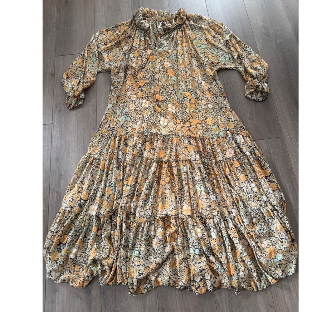 Free People Feeling Groovy Maxi Dress Women XS Multicolor Floral Tiered Boho - Picture 12 of 16